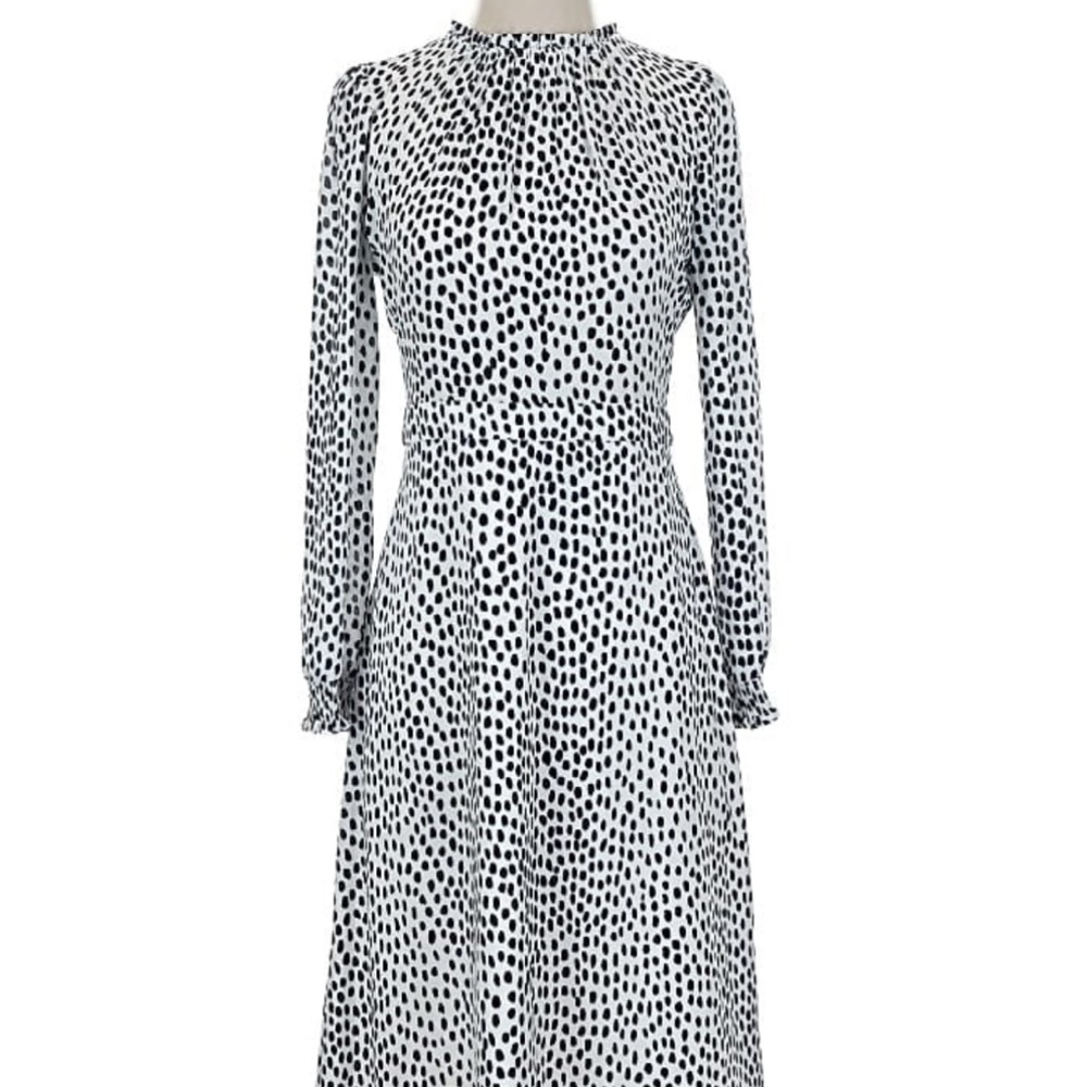 J. Crew Black and White Long Sleeve Dress